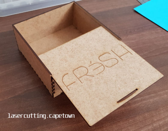 Custom CAD designed laser cut box for products