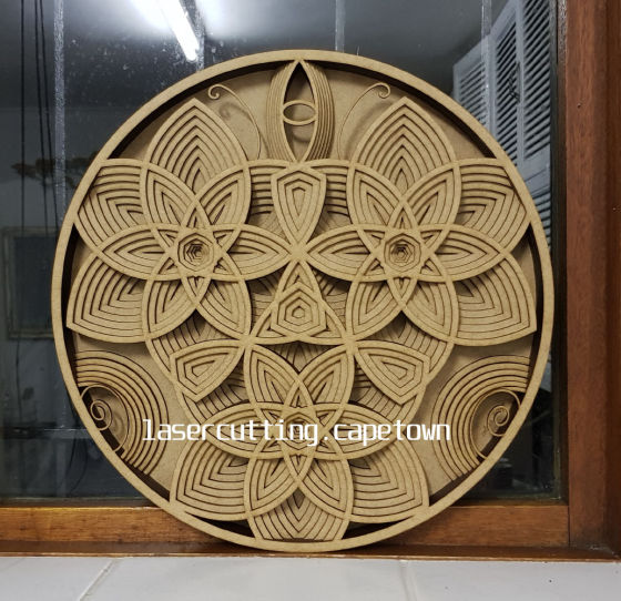 CAD designed laser cut layered sculpture